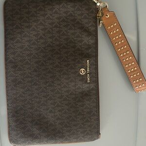 Michael Kors Black and Brown Wristlet